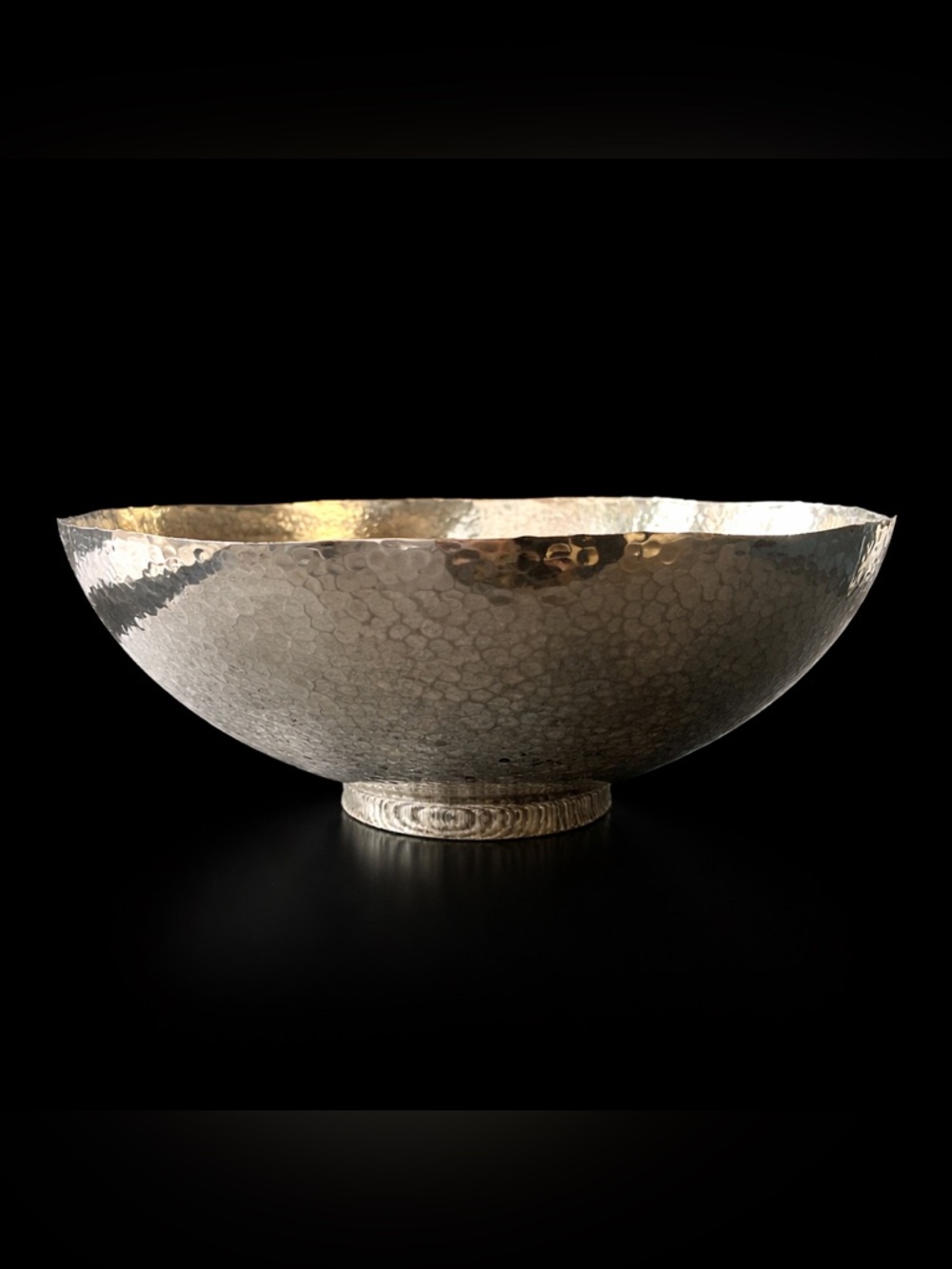 Hammered Metallic Wavy Rim Decorative Bowl - Silver Plated #0301264